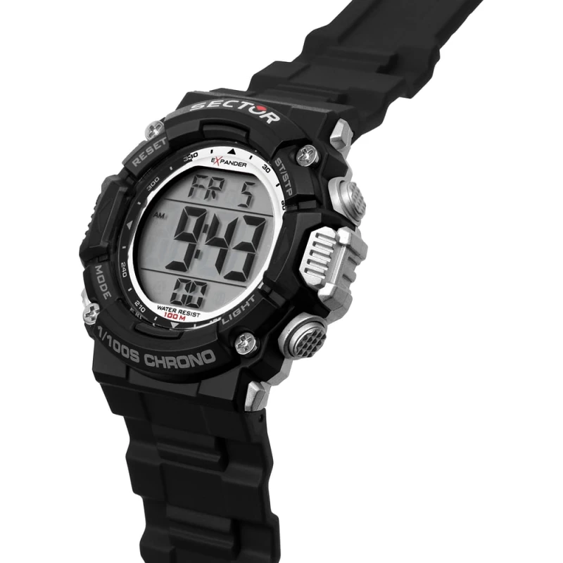 Montre Sector - Ex-32 - Digitale - Argent et noir - R3251544001