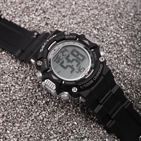 Montre Sector - Ex-32 - Digitale - Argent et noir - R3251544001