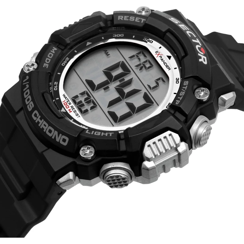 Montre Sector - Ex-32 - Digitale - Argent et noir - R3251544001