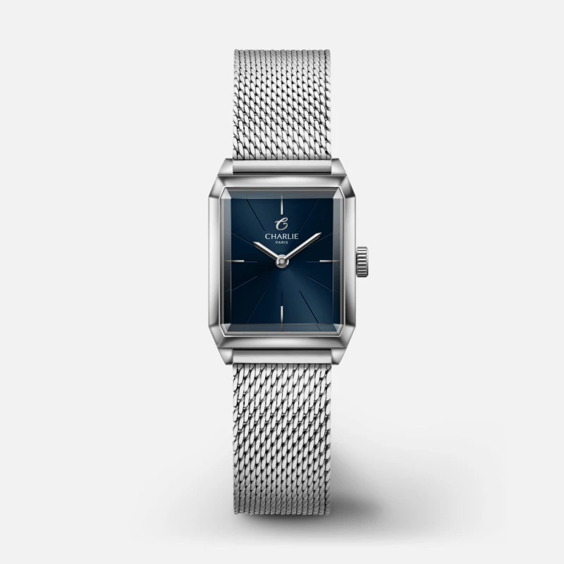 Montre Charlie Paris - MONCEAU Acier & Bleu