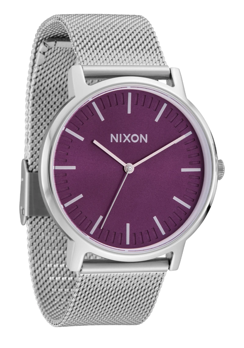 Montre Nixon - Porter Milanese - Rayon de soleil argenté / Violet