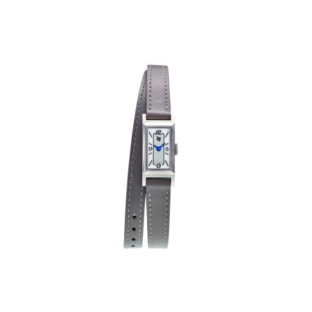 LIP - Montre LIP - Churchill T13 - Cadran Blanc/Gris - Double Bracelet Cuir Gris