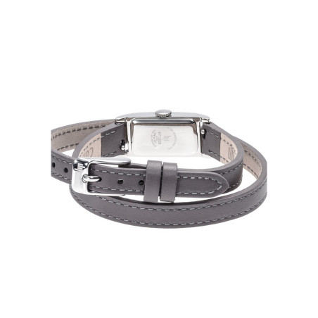 LIP - Montre LIP - Churchill T13 - Cadran Blanc/Gris - Double Bracelet Cuir Gris