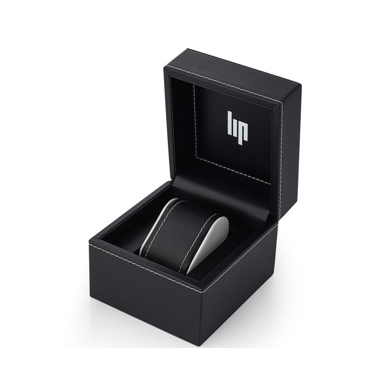 LIP - Montre LIP - Churchill T13 - Cadran Blanc/Gris - Double Bracelet Cuir Gris