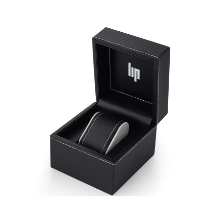 LIP - Montre LIP - Churchill T13 - Cadran Blanc/Gris - Double Bracelet Cuir Gris