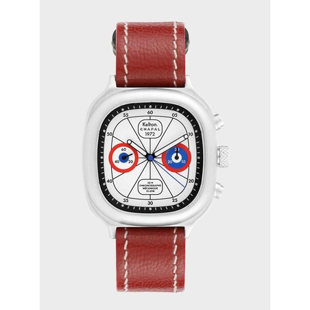 Montre Chronographe 1972 Sky Red & Blue Kelton x Chapal - Noir