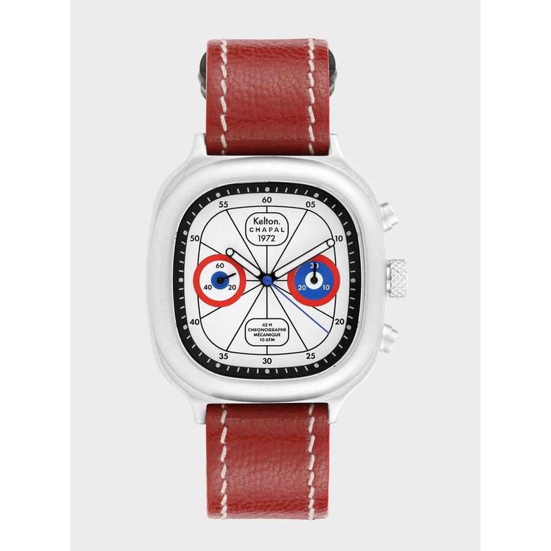 Montre Chronographe 1972 Sky Red & Blue Kelton x Chapal - Orange
