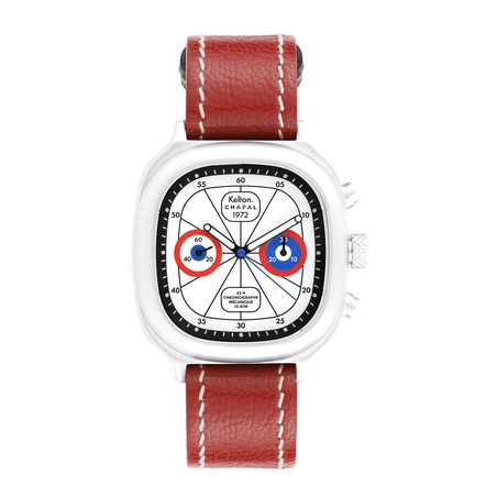 Montre Chronographe 1972 Sky Red & Blue Kelton x Chapal - Noir