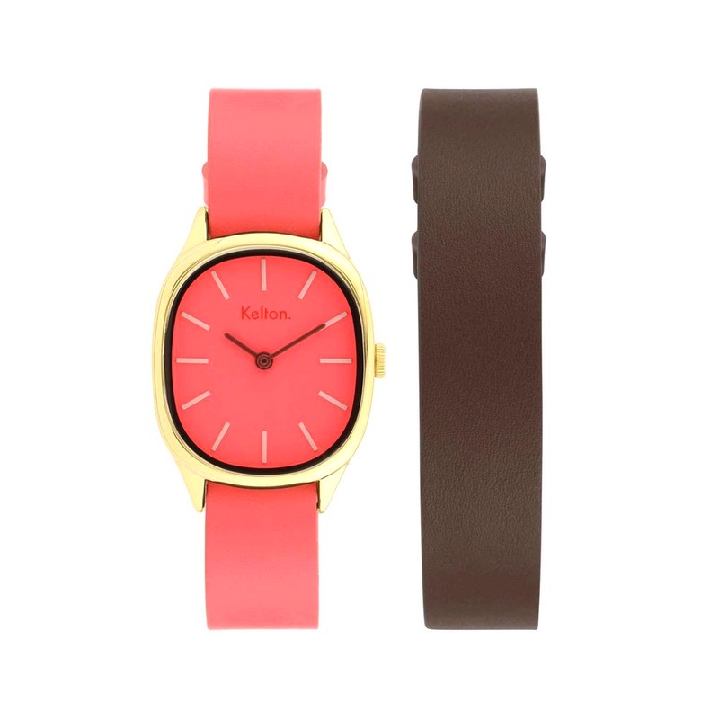 COFFRET - Montre Kelton - Colorama Blush + Bracelet cuir offert