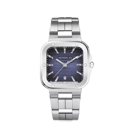 Michel Herbelin - Michel Herbelin Cap Camarat Square 12246B15 – Blue Sunburst Dial & Steel