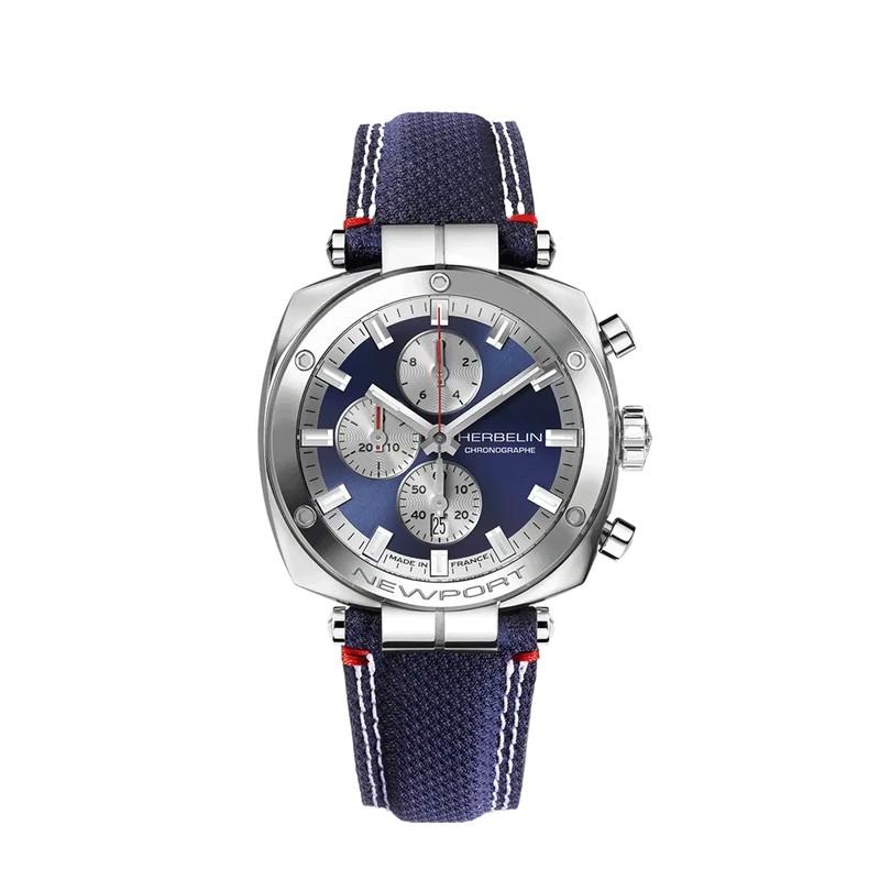 Michel Herbelin - Michel Herbelin Newport Héritage Chronographe 35664AP25 – Acier Textile Bleu