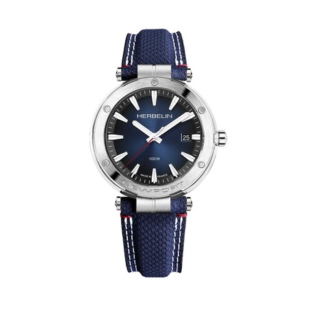 Michel Herbelin - Michel Herbelin Newport Quartz Date 12288A15BL – Bleu Textile