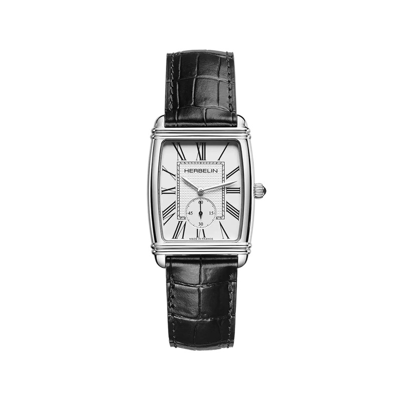 Michel Herbelin - Michel Herbelin Art Déco Petite Seconde 10638AP08 – Argent Cuir Croco