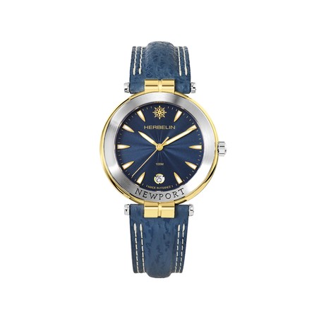 Michel Herbelin - Michel Herbelin Newport Originals 12255T35 – Blue Leather, Yellow Gold