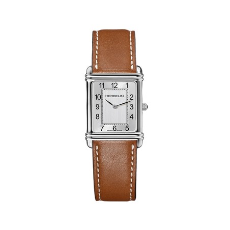 Michel Herbelin - Michel Herbelin Art Déco Quartz 17468AP22GD – Argent Cuir Brun Homme