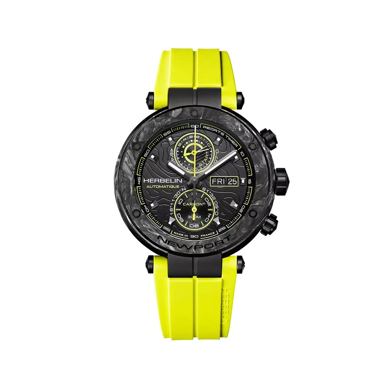 Michel Herbelin Newport – carbone titane – jaune – 288CTN14CY vue de face