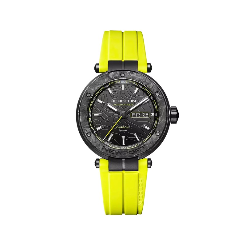 Michel Herbelin Newport – carbon – titane – jaune – 1788CTN14CY vue de face