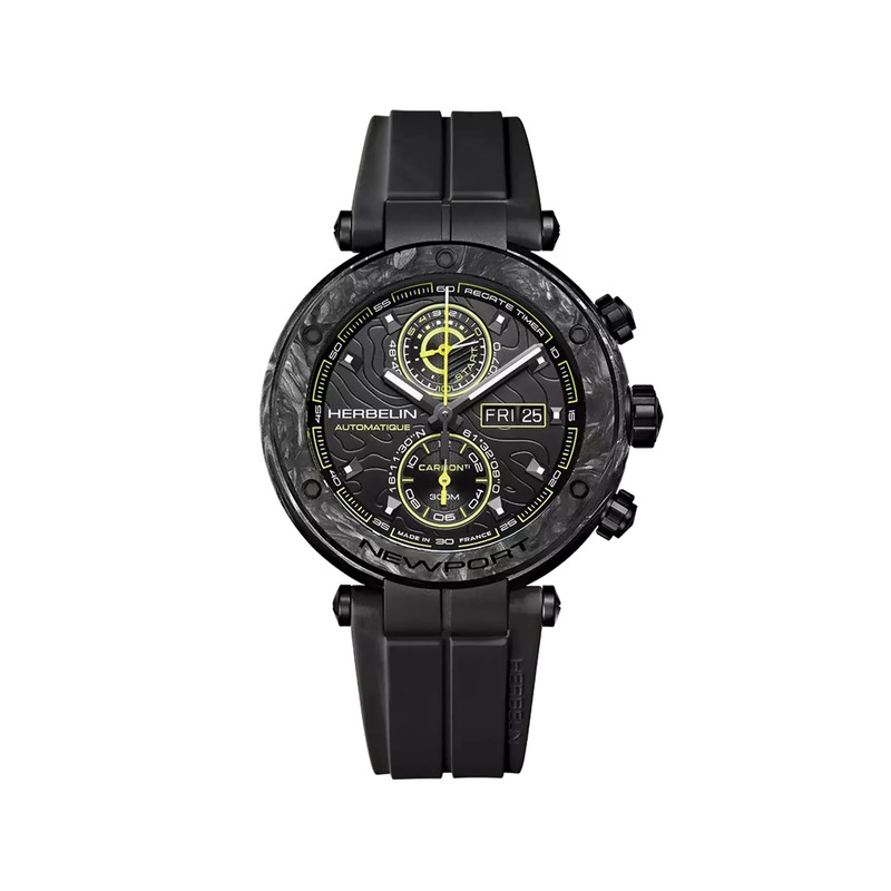 Michel Herbelin Newport – carbone titane – chronographe – 288CTN14CA vue de face