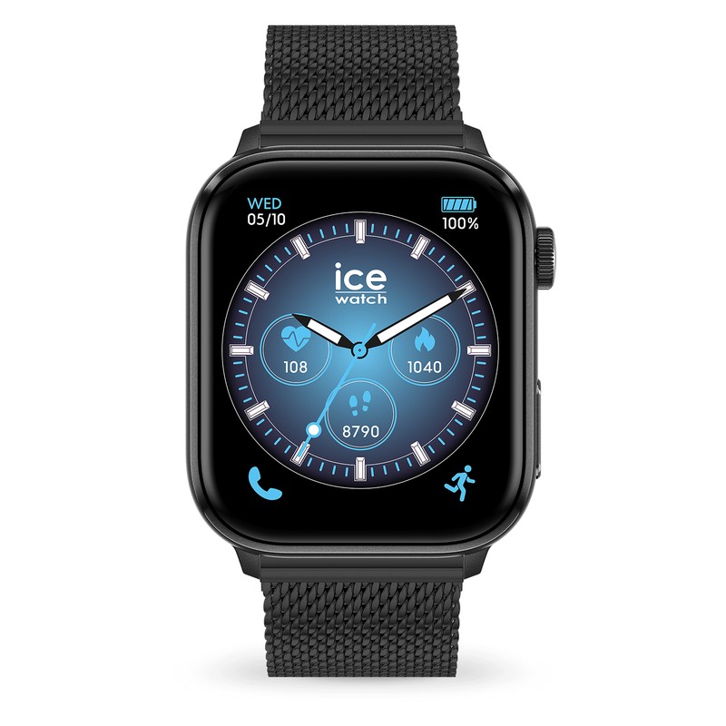 Montre Ice-Watch - Ice Smart 3.0 - Rectangulaire 1.78 - Connectée - Maille Milanaise Noire