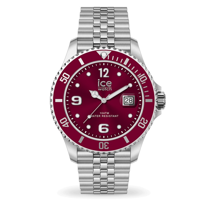 Ice-Watch Watch - ICE Steel - Silver Bordeaux - 34 mm