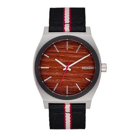 Montre Nixon - Time Teller Nylon - Silver / Rosewood / Black Stripe