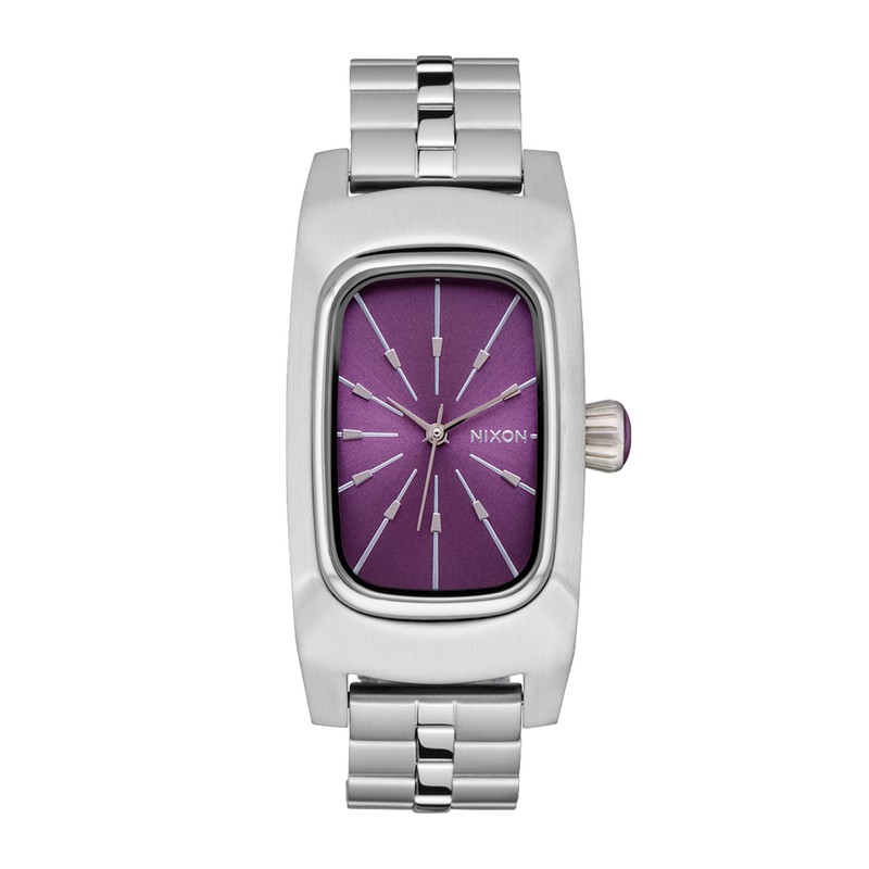 Nixon Watch - Frankie - Mid-Century / Silver / Purple Sunburst