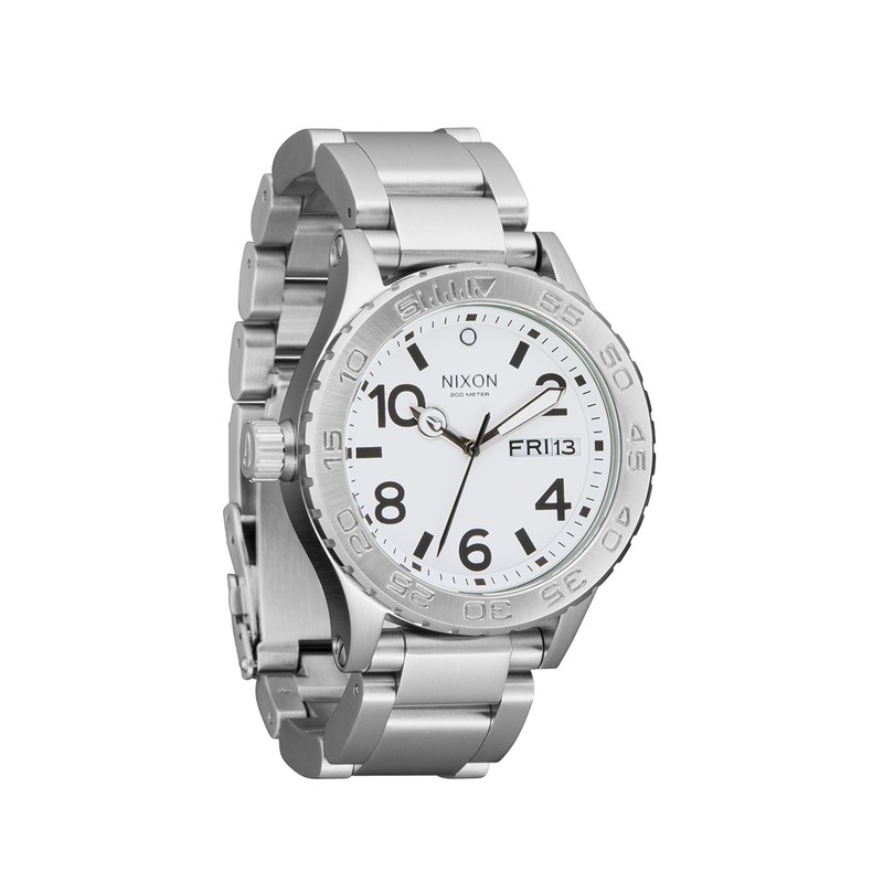 Montre Nixon - 42-20 Chrono - Acier et Blanc
