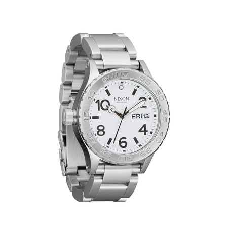 Montre Nixon - 42-20 Chrono - Acier et Blanc