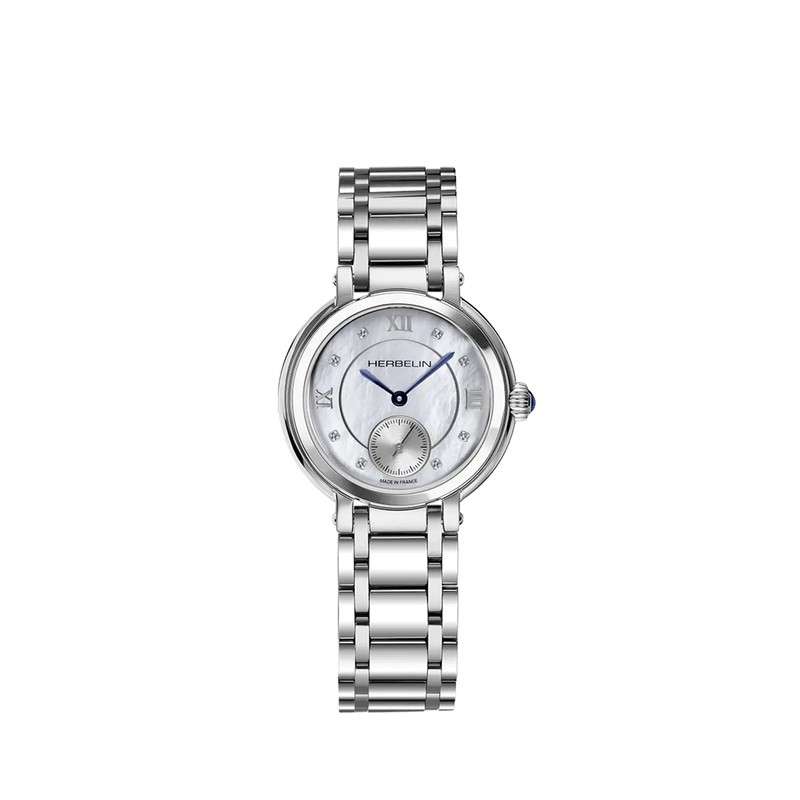 Montre Michel Herbelin - Galet - Petite Seconde - Acier & Nacre
