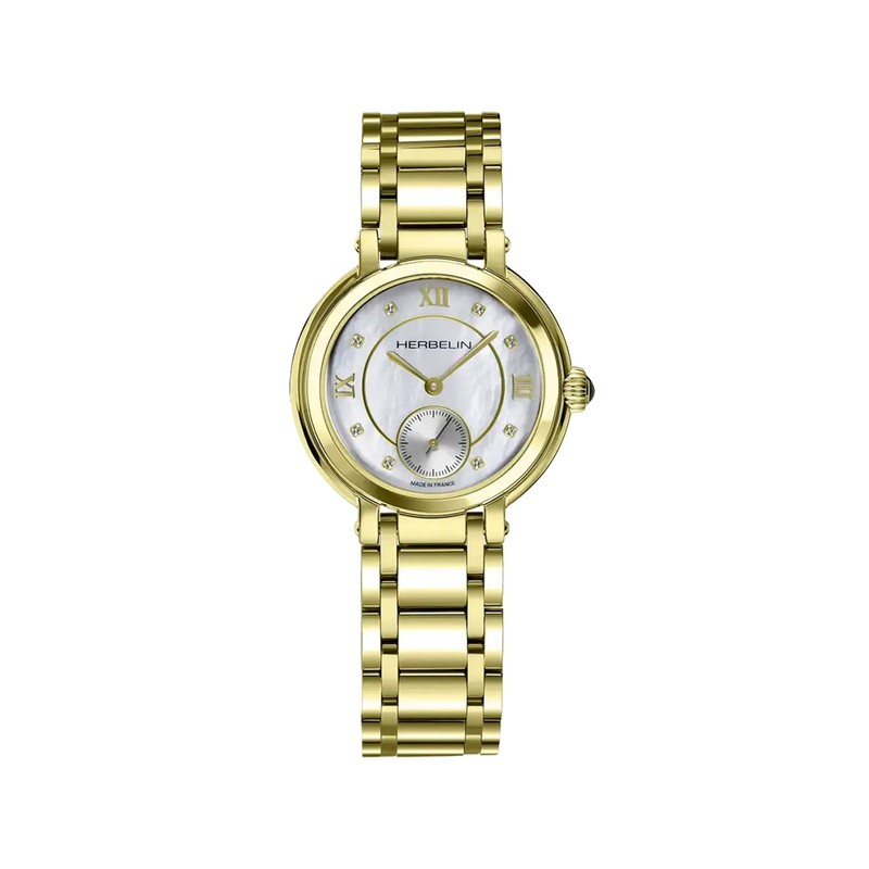 Montre Michel Herbelin - Galet - Petite Seconde - Nacre & PVD Or Jaune