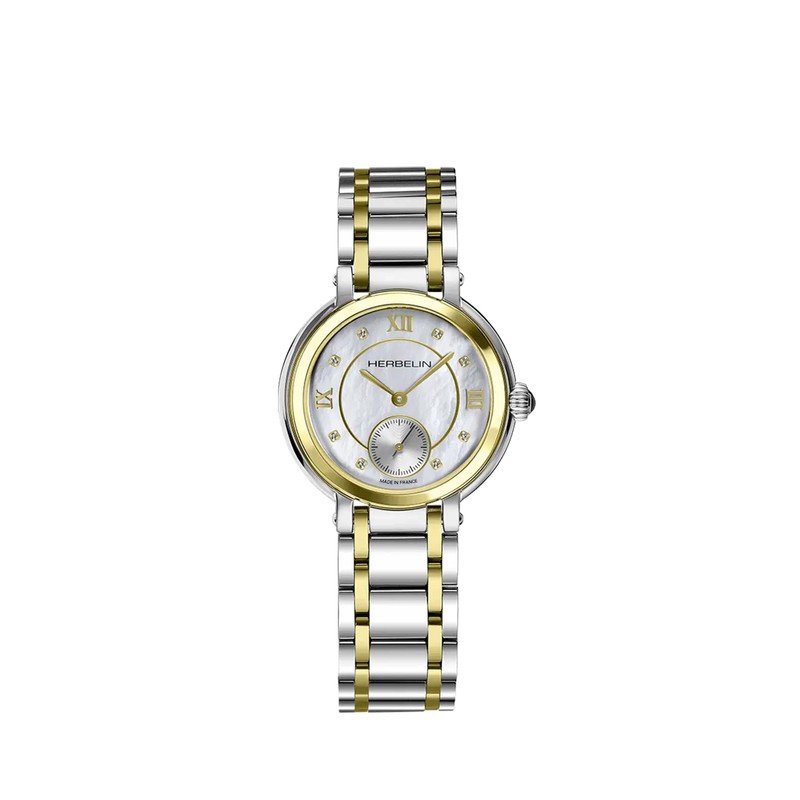 Montre Michel Herbelin - Galet - Petite Seconde - Bicolore & Nacre