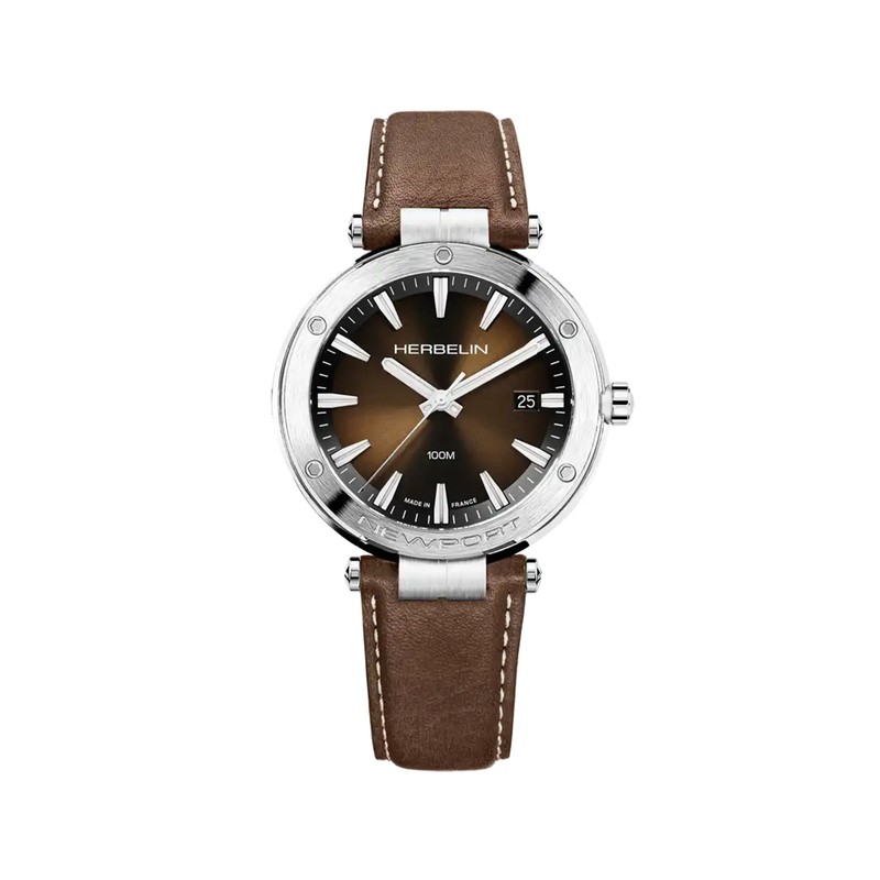 Montre Michel Herbelin - Newport - Quartz - Brun & Cuir Brun