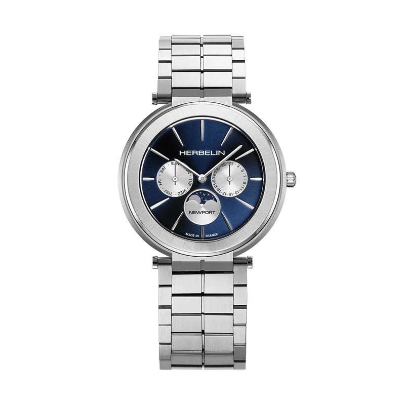 Montre Michel Herbelin - Newport - Slim Phase de Lune - Acier