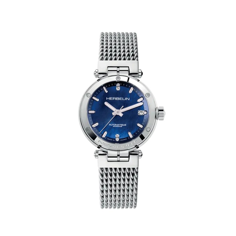 Montre Michel Herbelin - Newport - Automatique - Nacre Bleue & Diamants