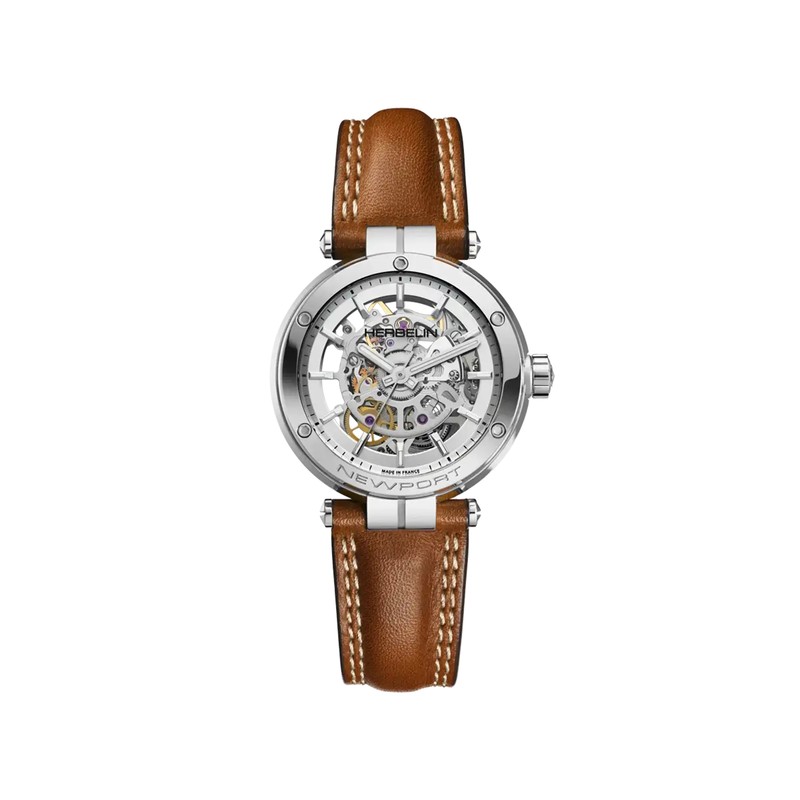 Montre Michel Herbelin - Newport - Squelette - Acier & Cuir Camel