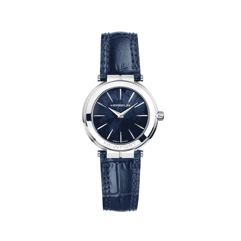 Montre Michel Herbelin - Newport - Slim - Nacre Bleue & Cuir