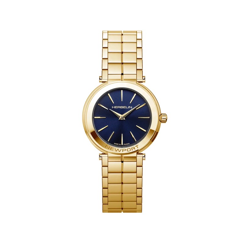 Montre Michel Herbelin - Newport - Slim - PVD Or Jaune & Bleu