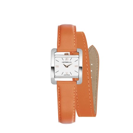 Montre Michel Herbelin - Ve AVENUE - Bracelet Double - Acier & Orange