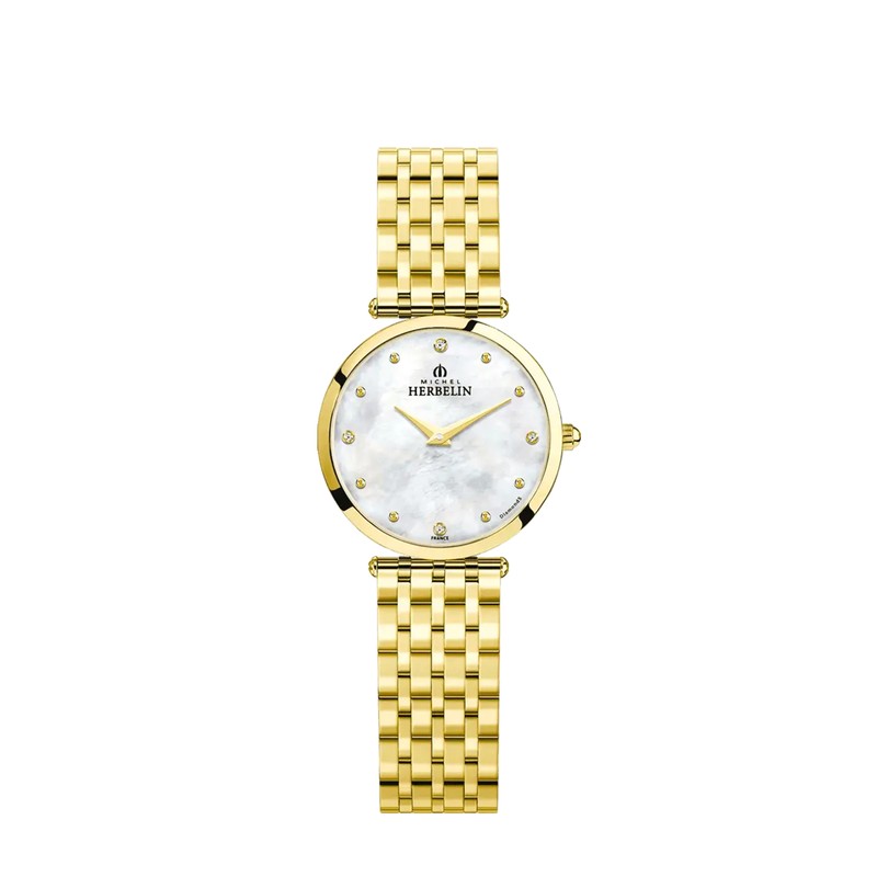 Montre Michel Herbelin - Epsilon - Quartz - PVD Or Jaune & Diamants