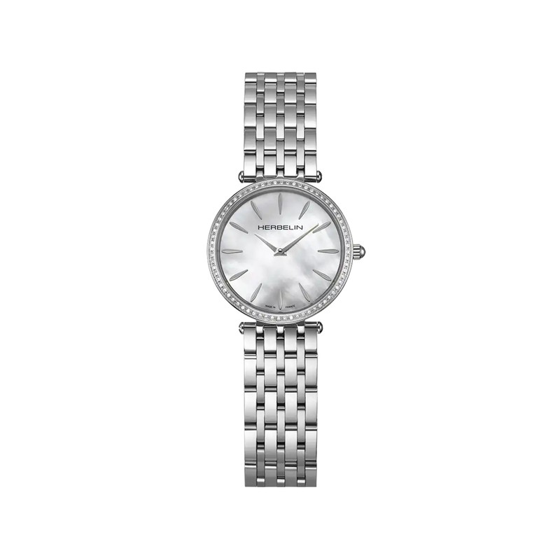 Montre Michel Herbelin - Epsilon - Quartz - Nacre Diamants & Acier
