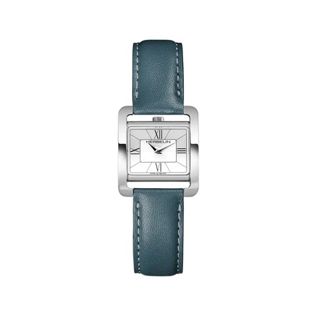 Montre Michel Herbelin - Ve AVENUE - Quartz - Nacre Blanche & Cuir Bleu-Vert