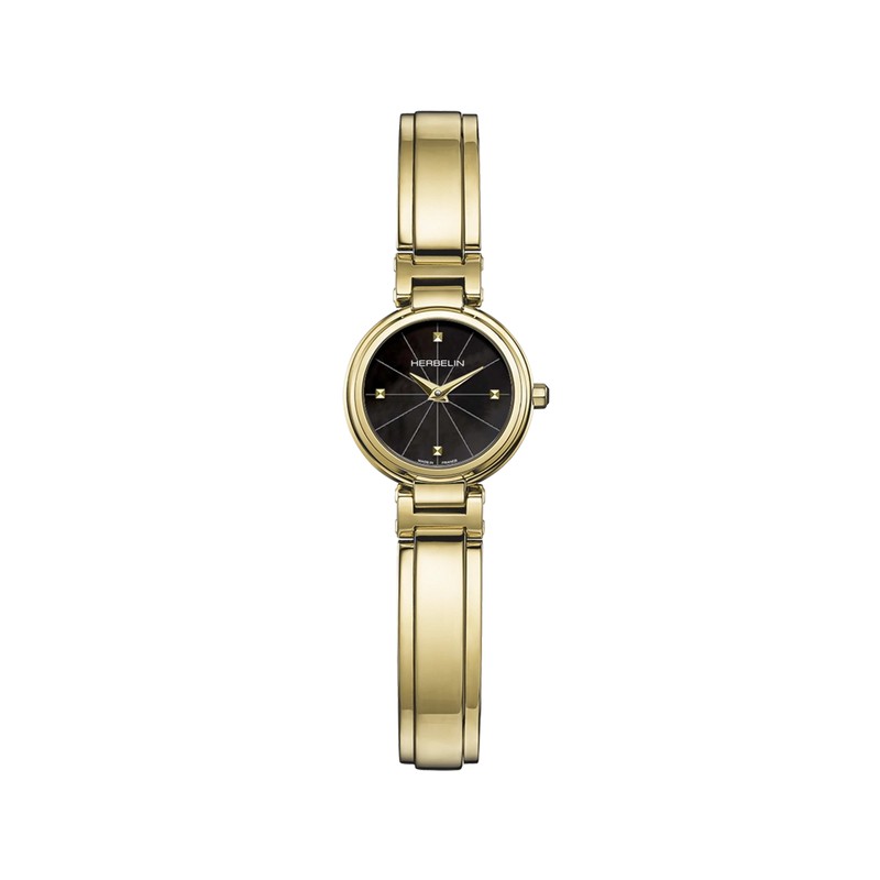 Montre Michel Herbelin - Lady H - Quartz - PVD Or Jaune & Nacre Noire