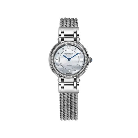 Montre Michel Herbelin - Galet - Quartz - Nacre Diamants & Acier