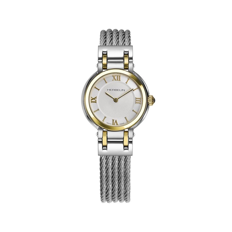 Montre Michel Herbelin - Galet - Quartz Bicolore - Blanc
