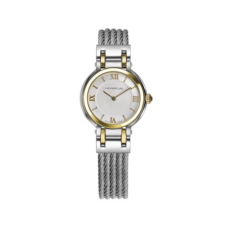Montre Michel Herbelin - Galet - Quartz Bicolore - Blanc