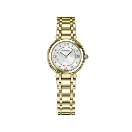 Montre Michel Herbelin - Galet - Quartz - Nacre & PVD Or Jaune