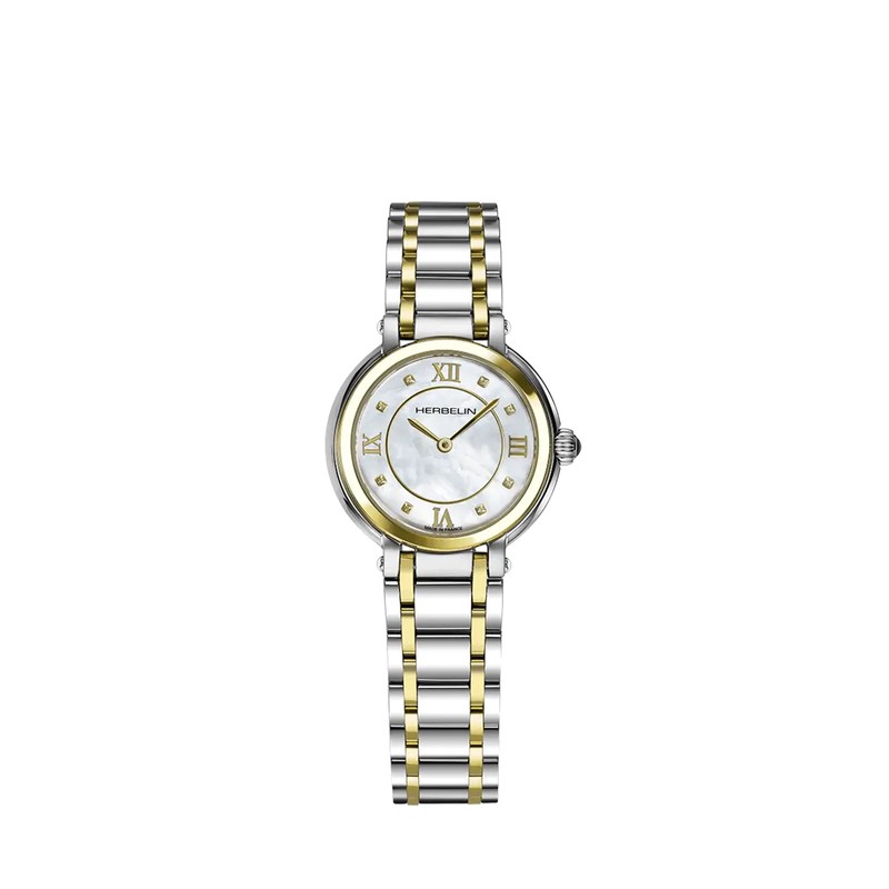 Montre Michel Herbelin - Galet - Quartz - Bicolore & Zirconium