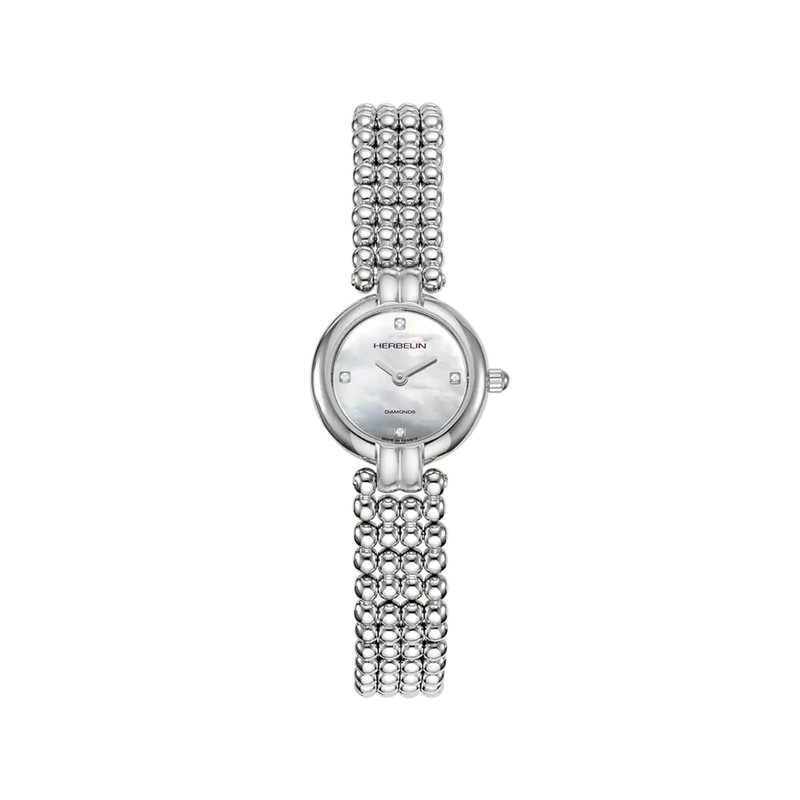 Montre Michel Herbelin - Perles - Quartz - Nacre & Diamants