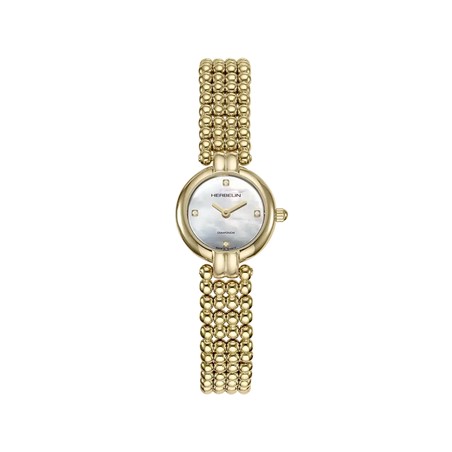 Montre Michel Herbelin - Perles - Quartz - PVD Or Jaune & Diamants
