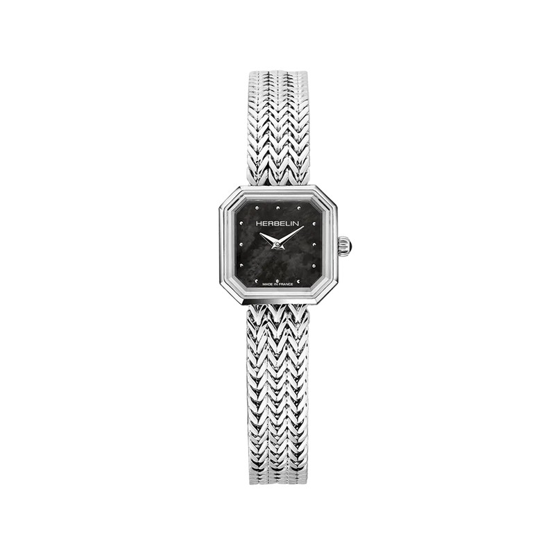 Montre Michel Herbelin - Octogône - Quartz Carré - Acier & Nacre Noire